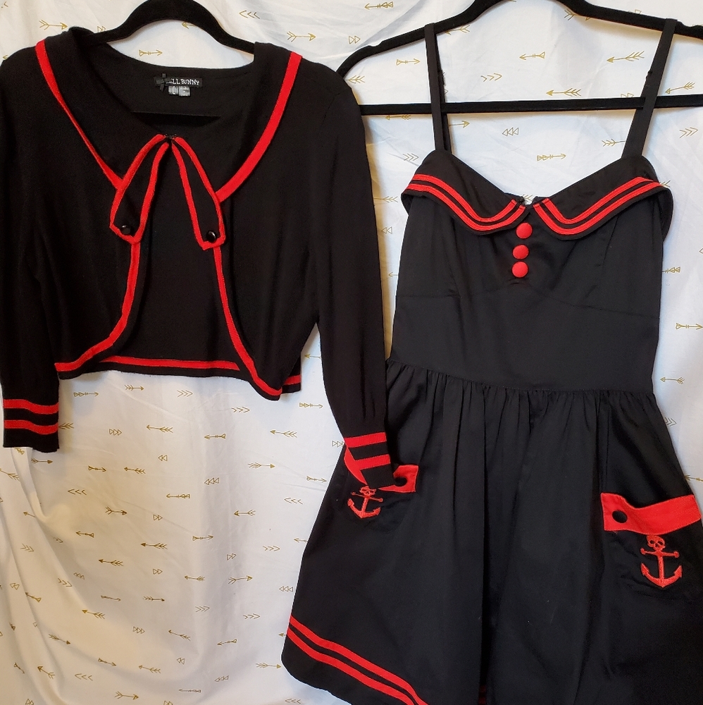 ❤🖤 HELL BUNNY vixen Dress & matching Bolero 🖤❤